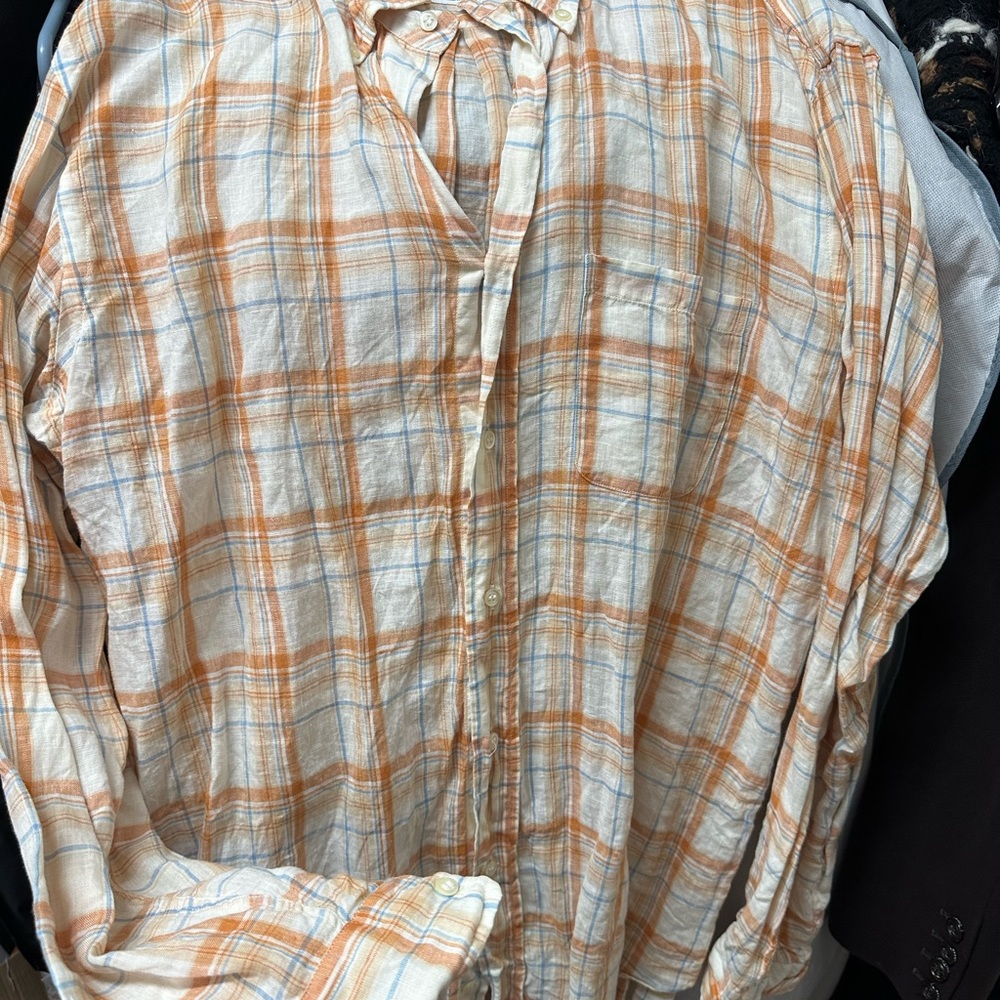 100% linen collared shirt